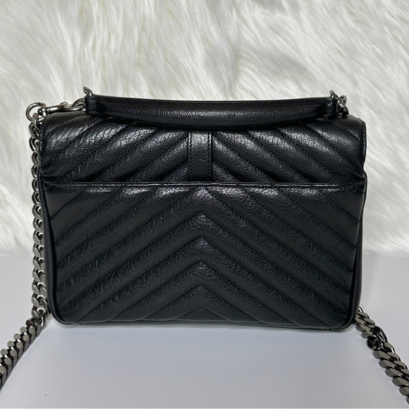 Yves Saint Laurent College Medium Matelasse Lambskin V-Flap Crossbody - Picture 2 of 14